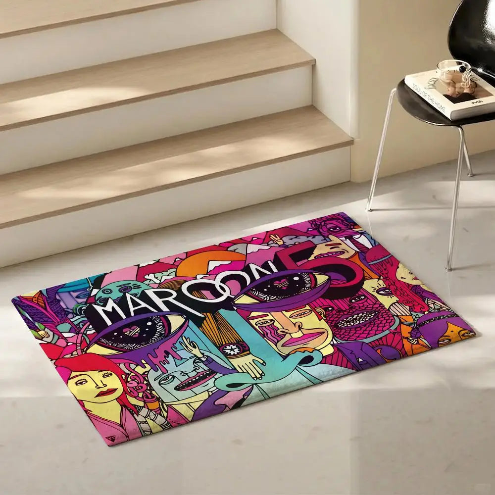 Maroon 5 Flannel Floor Mat – Non-Slip Soft Plush Indoor Rug