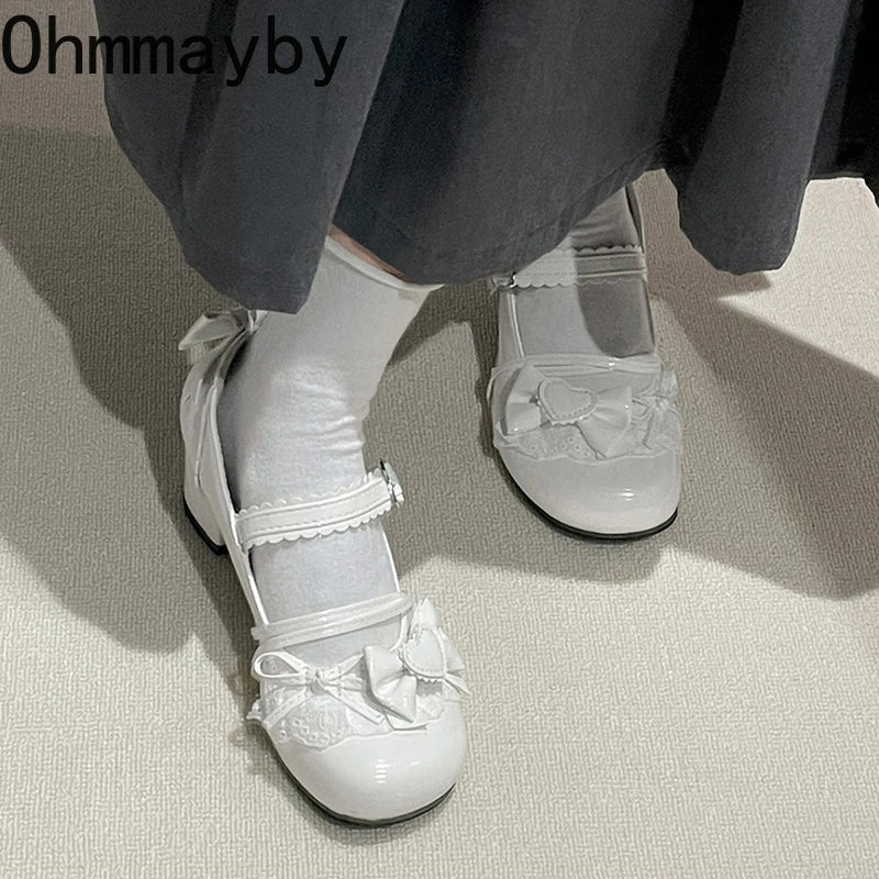 Women's Lolita Mary Jane Pumps | Butterfly-Knot Square Heel