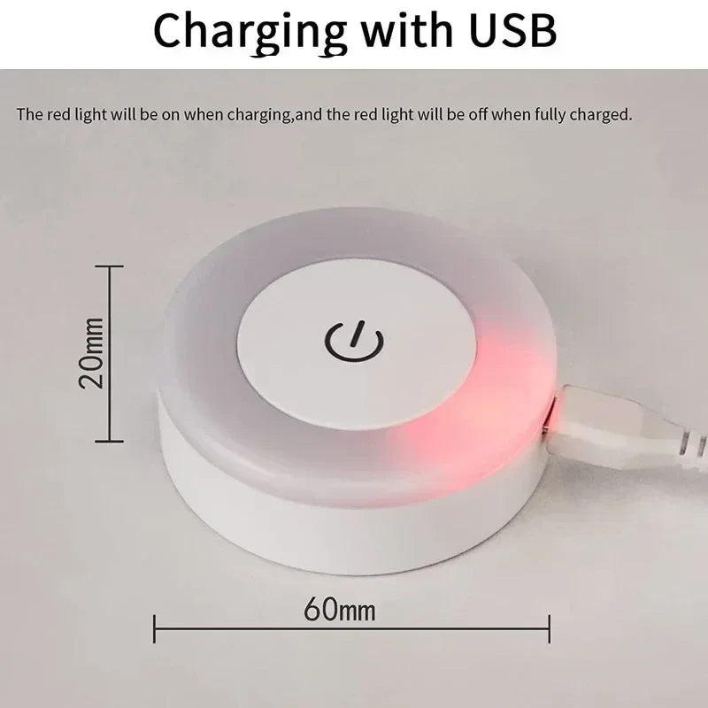 Magnetic LED Night Light – Touch Dimmer, USB Rechargeable
