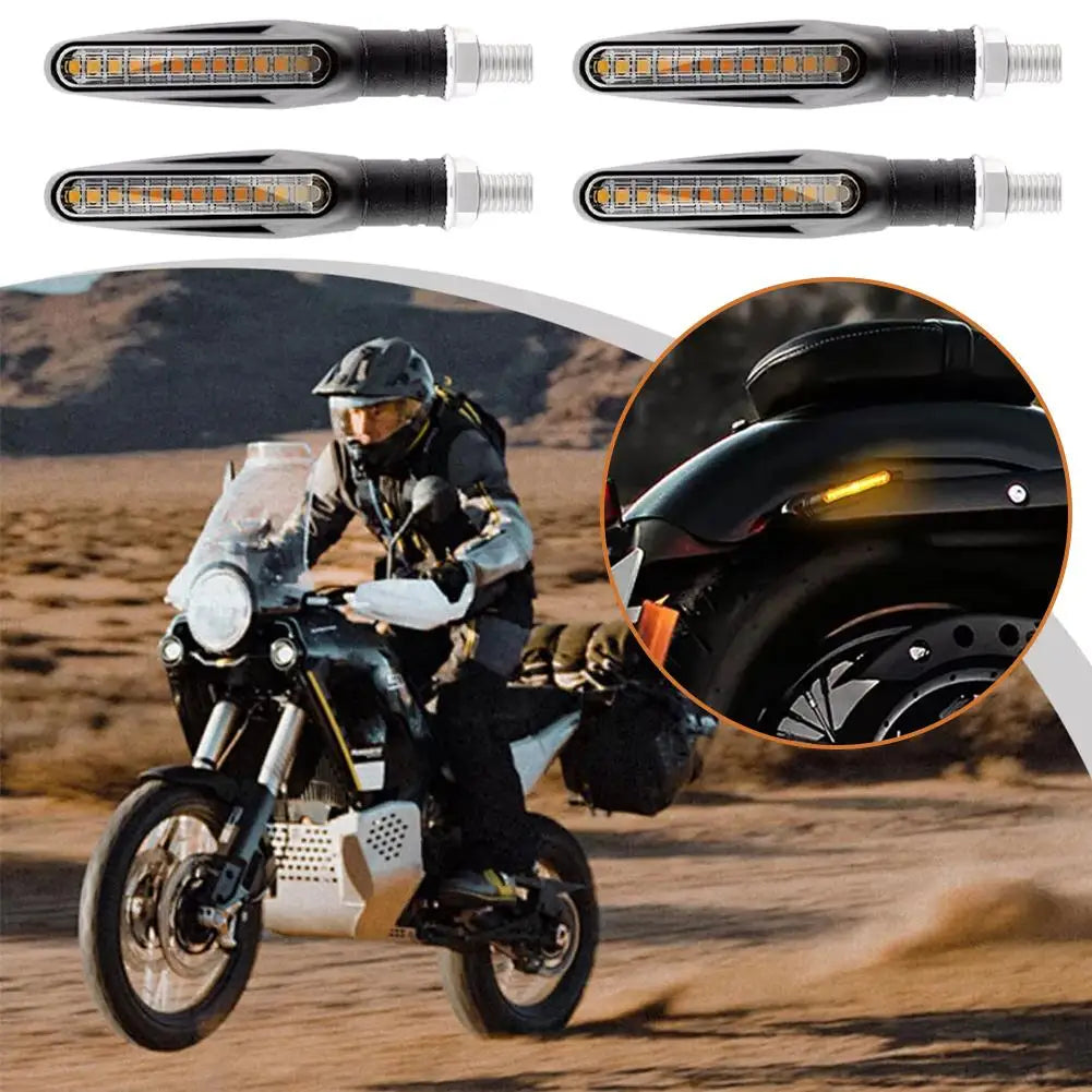 Motorcycle LED Turn Signal Lights – Amber Indicators 2/4 Pack