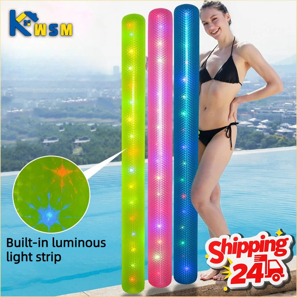 Inflatable LED Pool Noodle Float Stick – 1-3 Pack Kids & Adults
