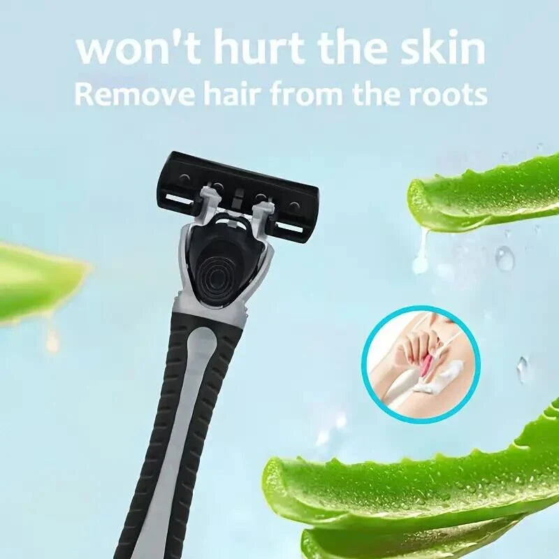 6-Layer Double Edge Safety Razor | Stainless Steel Manual Shaver