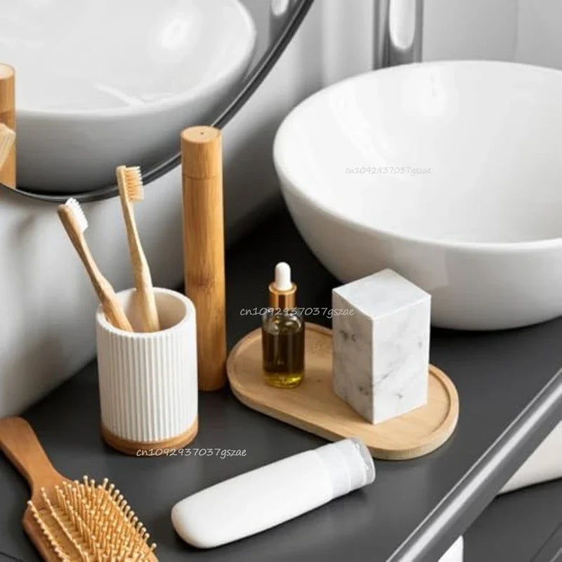 Bamboo Storage Trays – Bathroom, Kitchen & Organizer Set