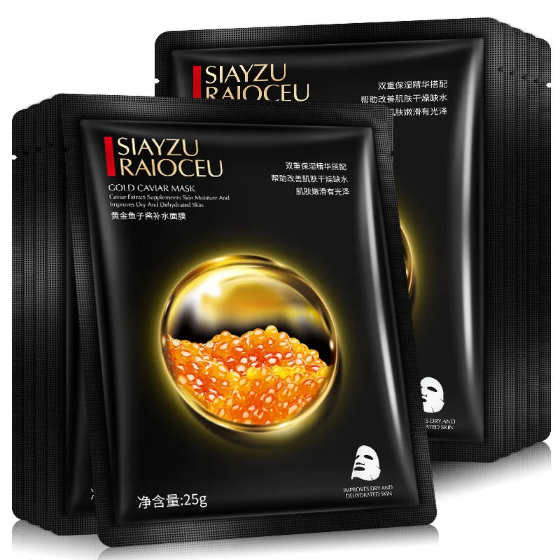 Golden Caviar Anti-Aging Moisturizing Face Mask Sheets – 10 Pack