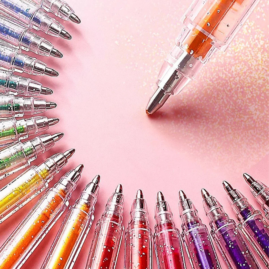 Glitter Gel Pens 8/12/18 Colors – 1.0mm Metallic Art Pens Set