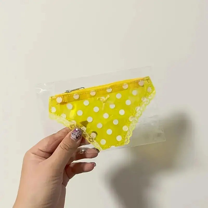 Cute Lace Mini Coin Purse – Strawberry PVC Zipper Novelty Bag