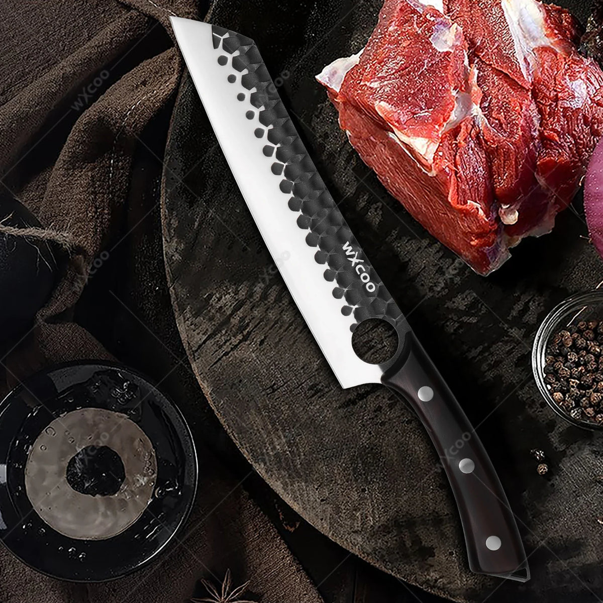 WXCOO Forged Chef's Knife Set – 5Cr15MOV Stainless Steel