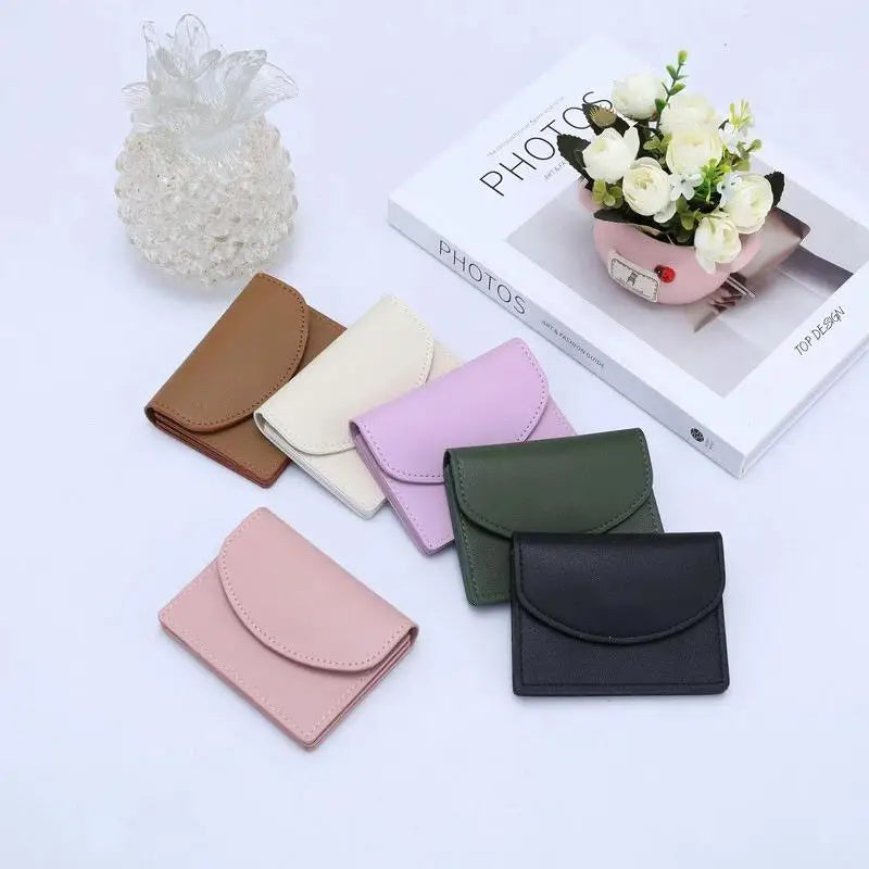 Women's Compact PU Leather Wallet – Card Holder & Coin Purse