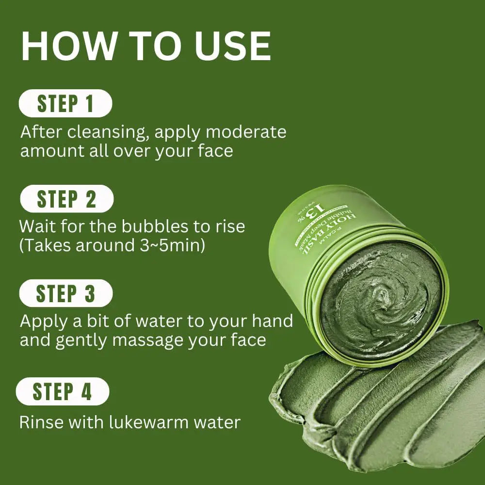 Holy Basil Sparkling Bubble Mask – Blackheads & Pore Minimizer