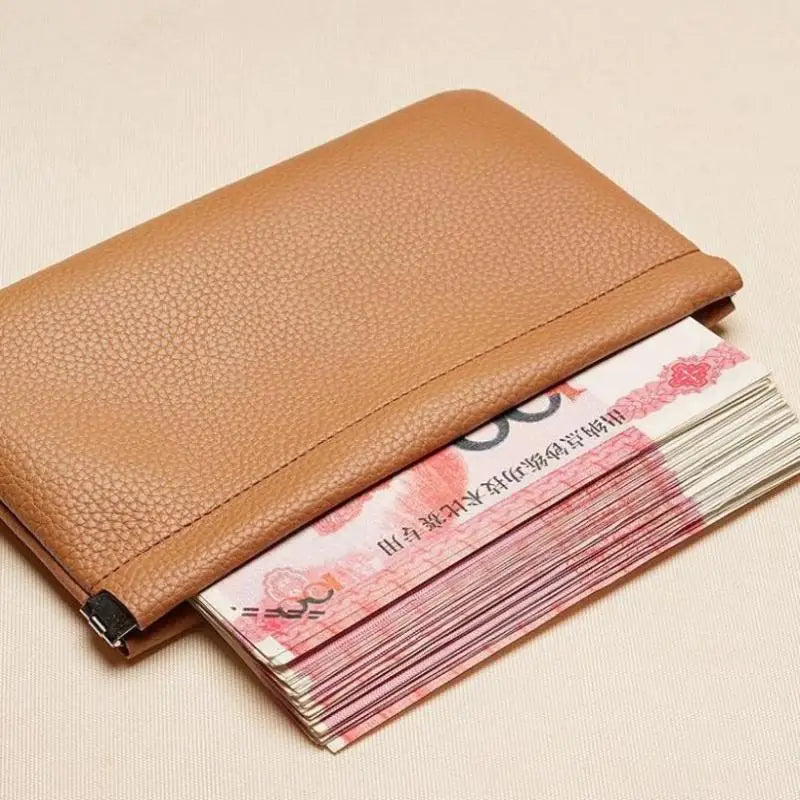 Self-Closing PU Leather Wallet – Passport & Card Organizer