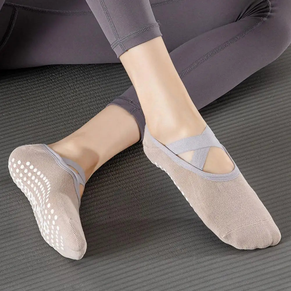 Anti-slip Yoga Socks Women Breathable Backless Grip Ballet Pilates