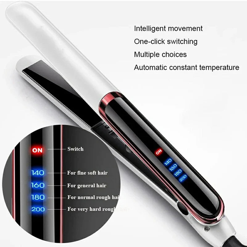 Ceramic Flat Iron Hair Straightener – 4 Heat Settings