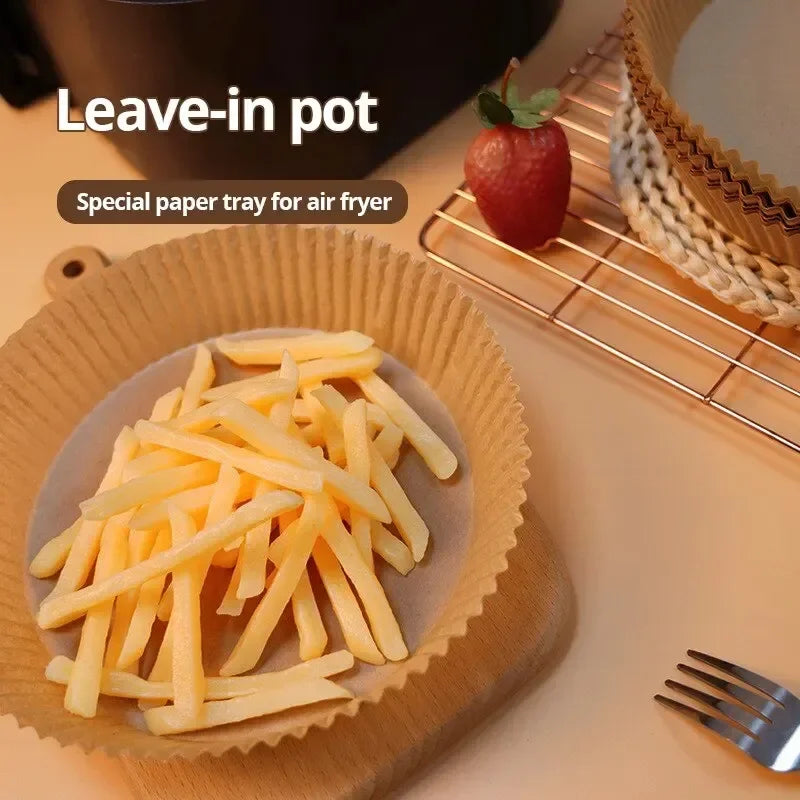 50-Pack Disposable Air Fryer Paper Liners 20cm | Oil-Proof