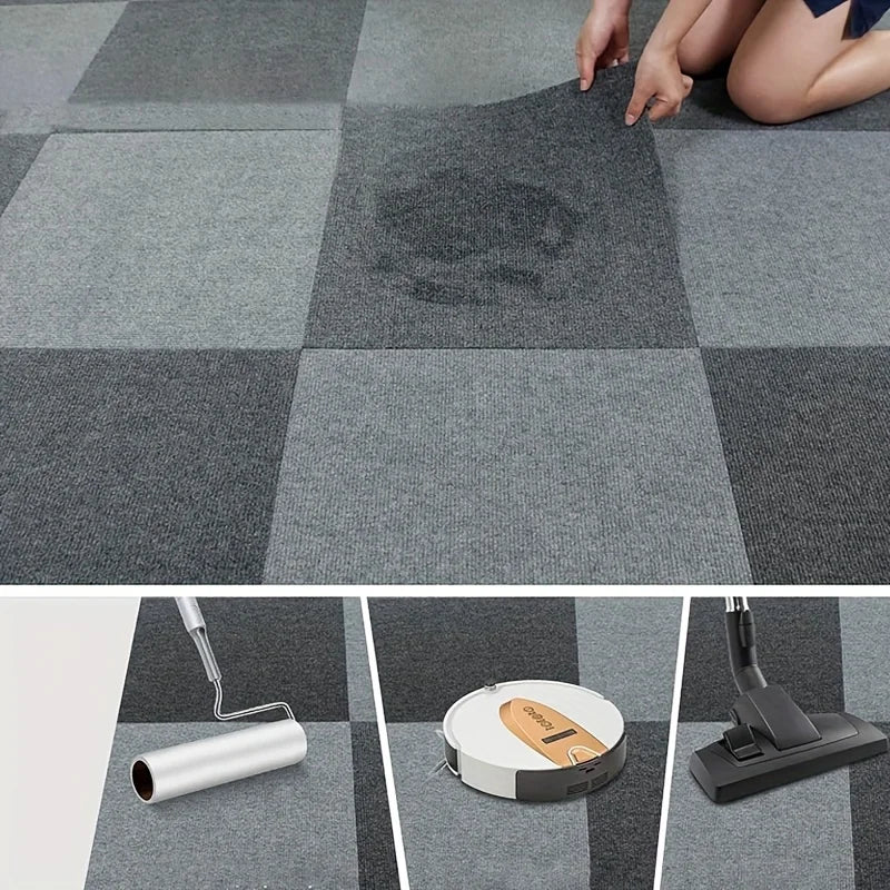 Self-Adhesive Anti-Slip Carpet Tiles 30x30cm | Peel & Stick Mat
