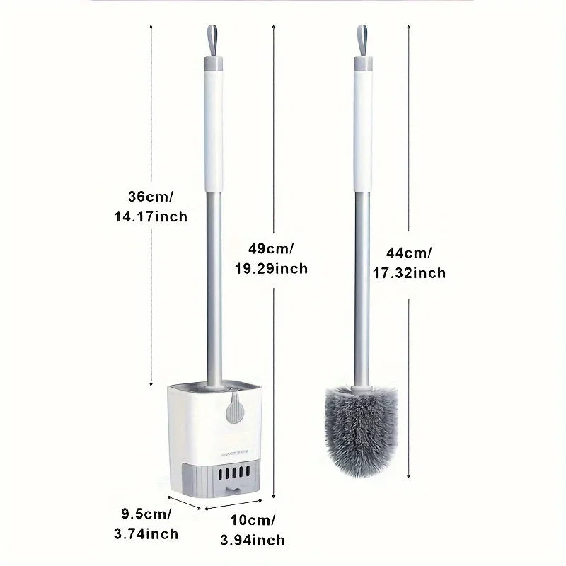 Wall-Mounted Toilet Brush – Punch-Free, No Dead Ends