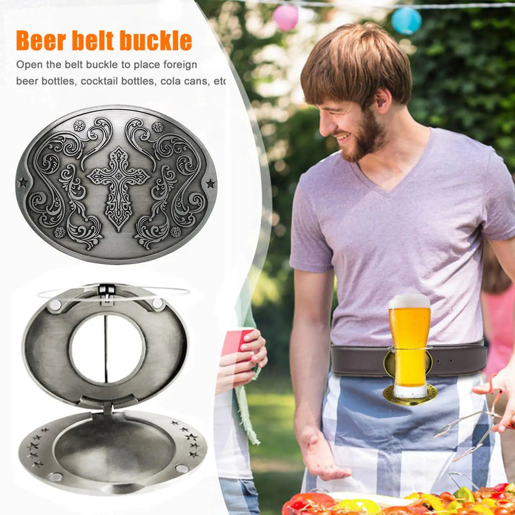 Beer Bottle Belt Clip Holder – Antique Bronze Metal Holster