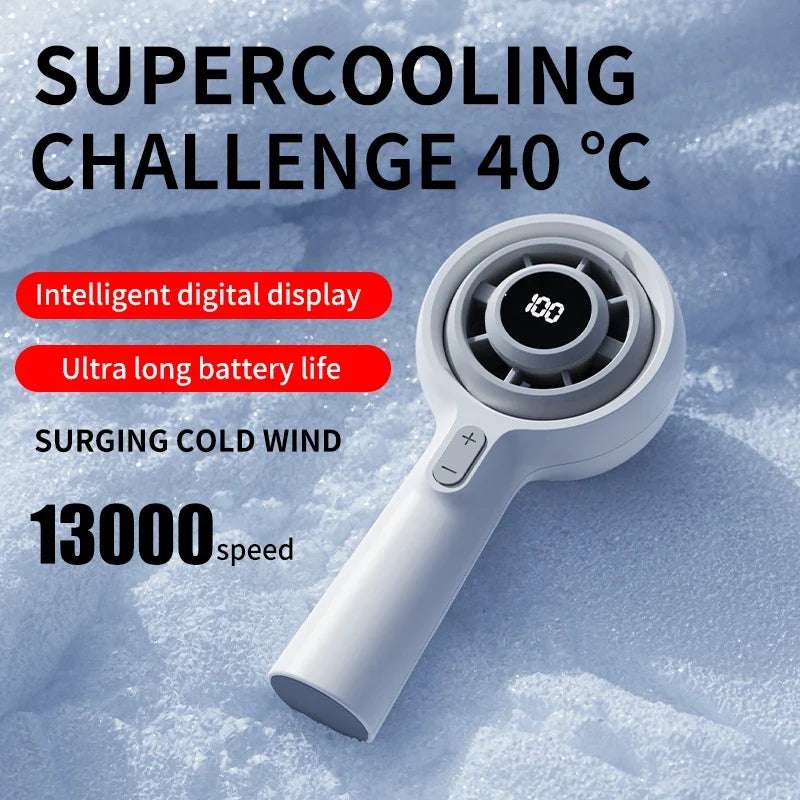 Mini Handheld Rechargeable Fan – High-Speed Brushless 3000mAh