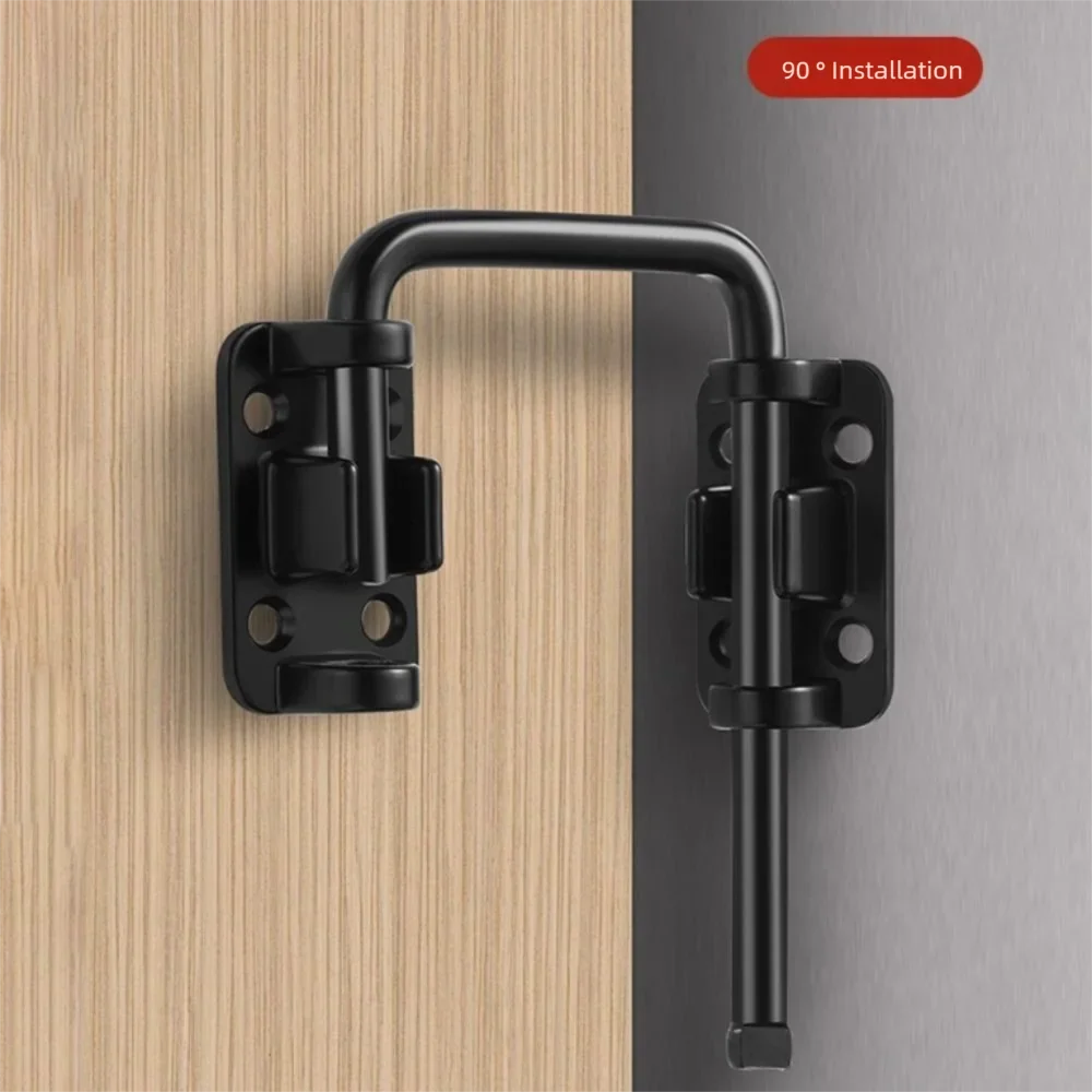 Stainless Steel Door Latch Lock Non Perforated Gate Thickened 90 180