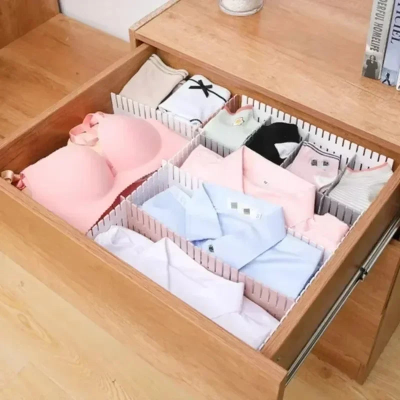 Plastic Drawer Dividers – Adjustable Organizer for Socks & Underwear