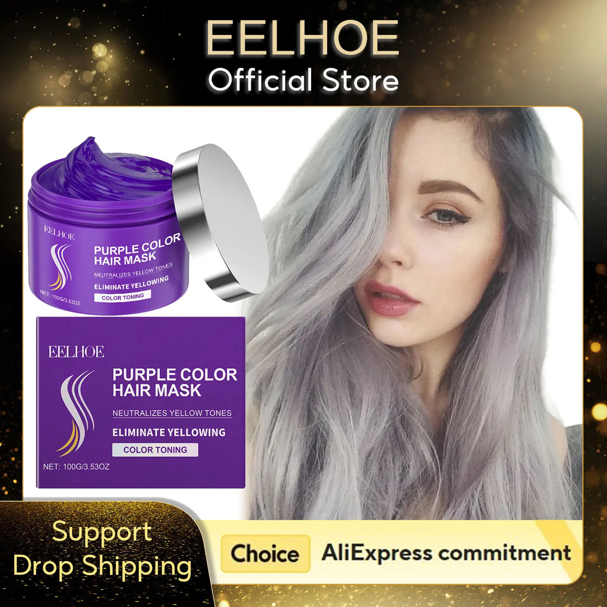 EELHOE Purple Keratin Hair Mask – Toning & Strengthening 100g