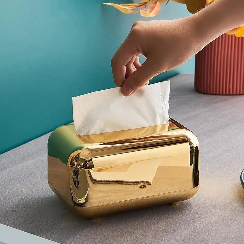Luxury Gold Tissue Box Cover – Decorative Napkin Holder