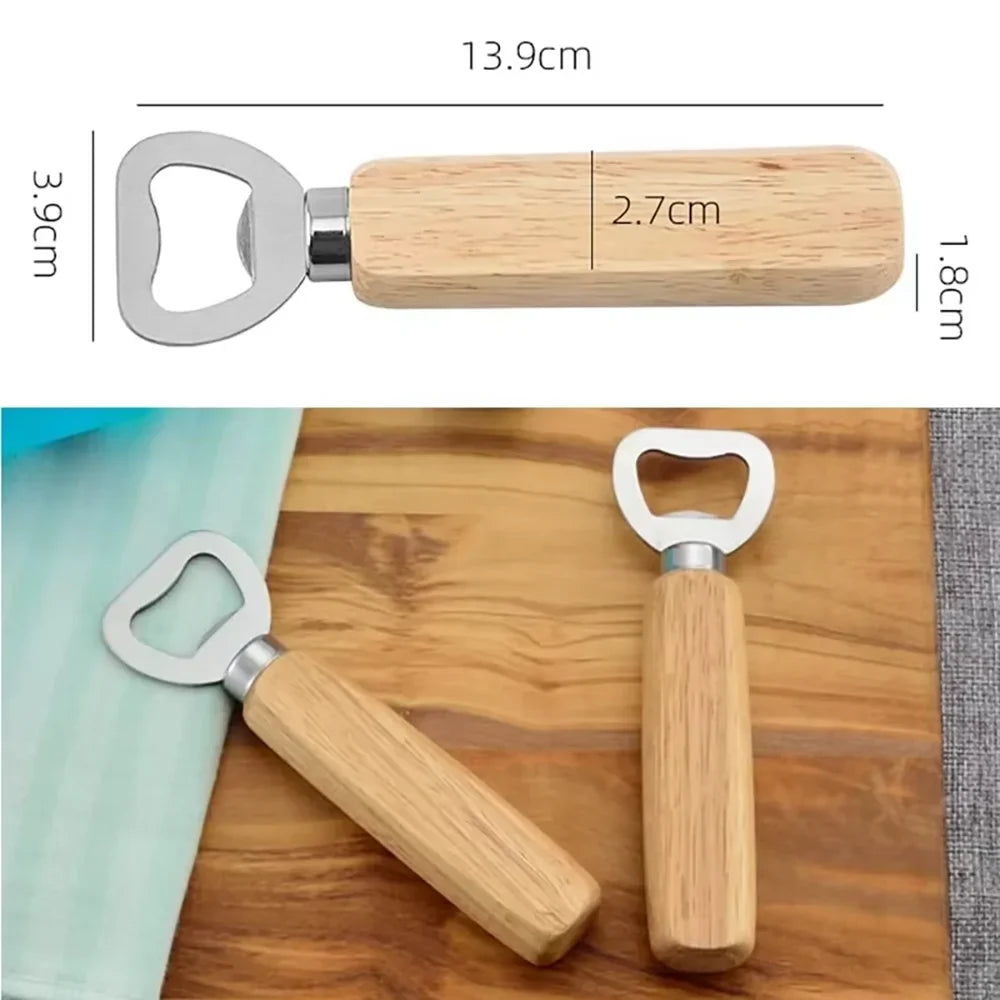 4-Piece Wooden Beer Bottle Opener Set | Christmas Gift