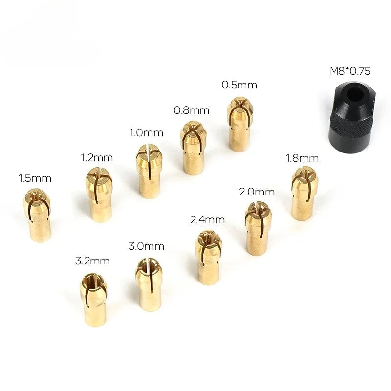 Lot Mini Drill Brass Collet Chuck Dremel Rotary Tool 0 5- Nut