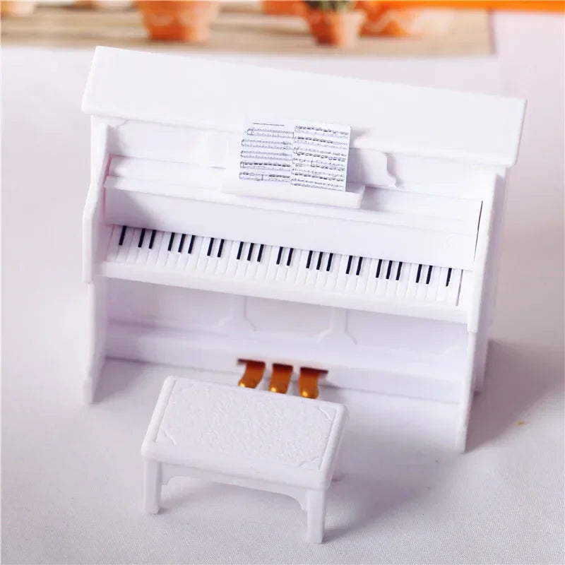 Miniature Piano 1 12 Dollhouse Mini Musical Stool Score Instrument