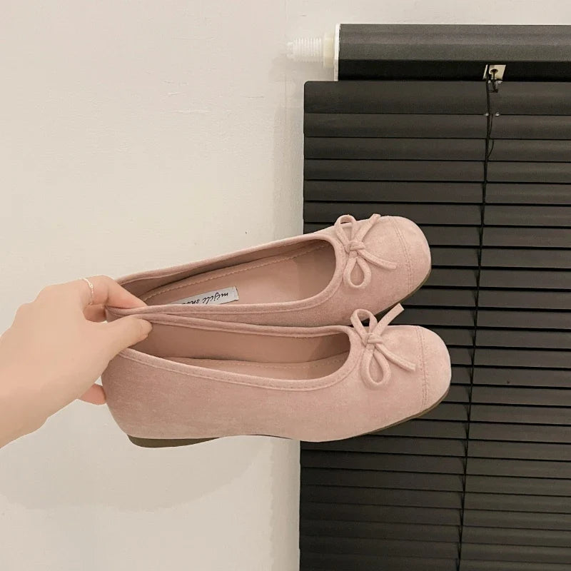 Women's Butterfly-Knot Mary Jane Ballet Flats Slip-On