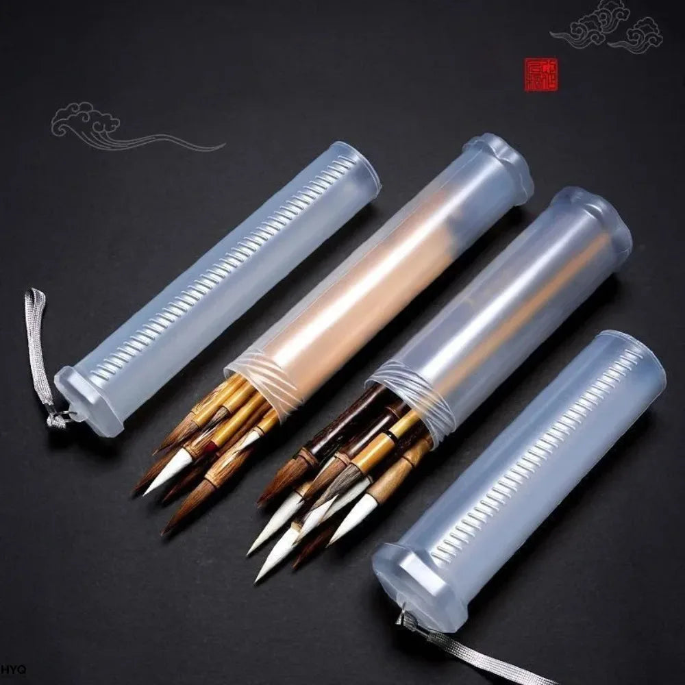 Transparent ABS Telescopic Pen Holder Art Painting Brush Pencil