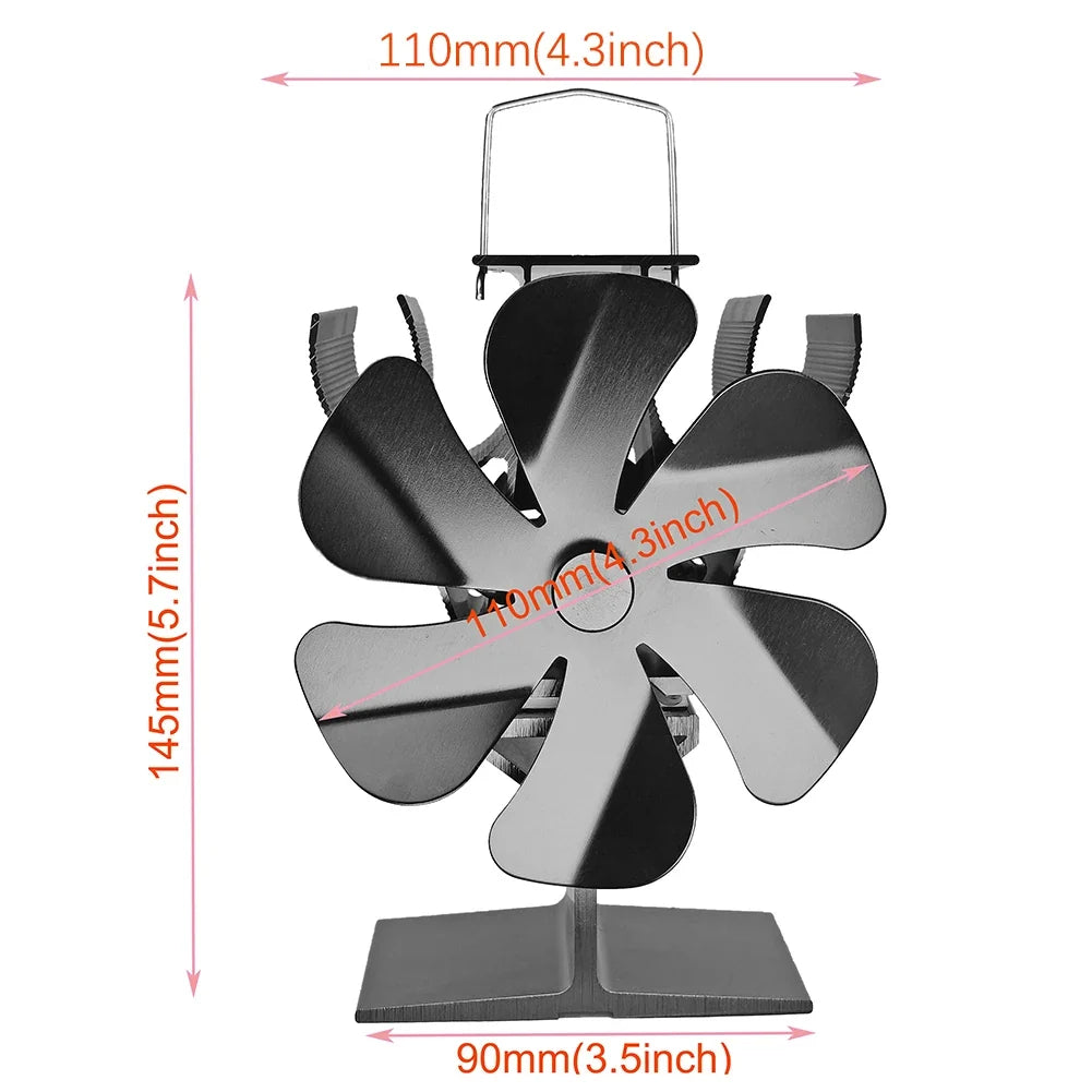 Heat Powered Stove Fan – 6-Blade Thermal Wood Burner Fan