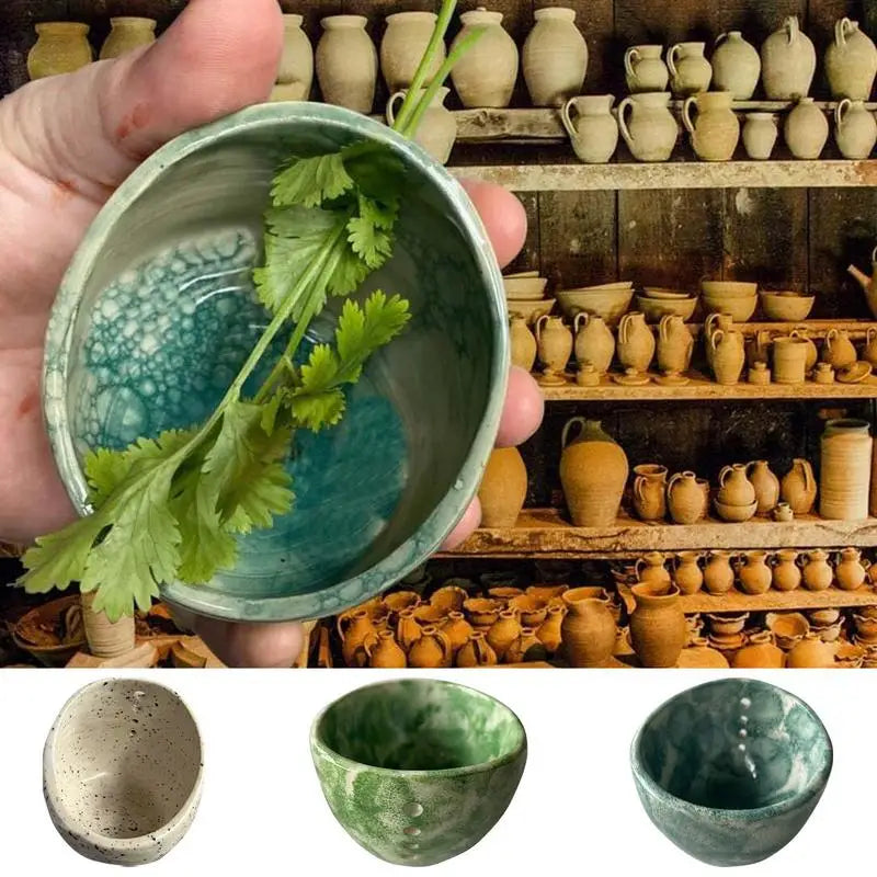 Ceramic Herb Stripper Bowl | Kale & Leafy Vegetable Leaf Remover