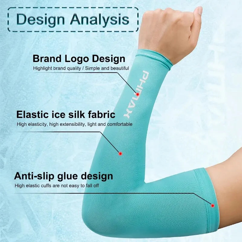 PHMAX UV Cycling Arm Sleeves – Ice Silk, Breathable Sport Cover