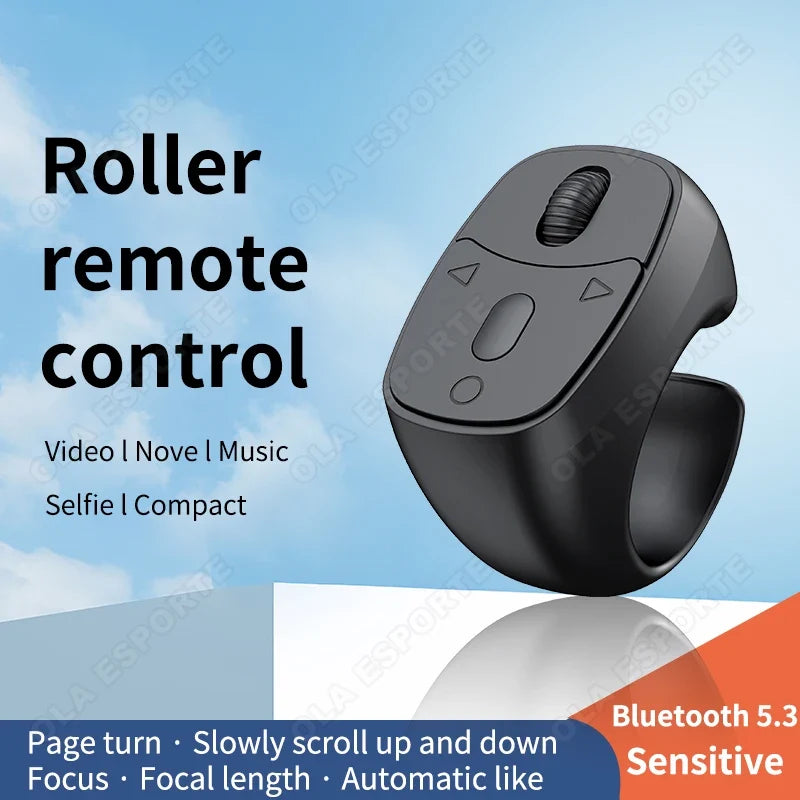 Cell Phone Scrolling Ring Wireless Finger Shutter Remote Control Page