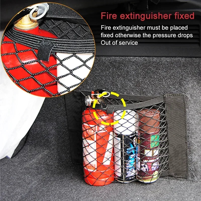 Car Storage Net Stretchable Mesh Pocket Magic Elastic Sticker