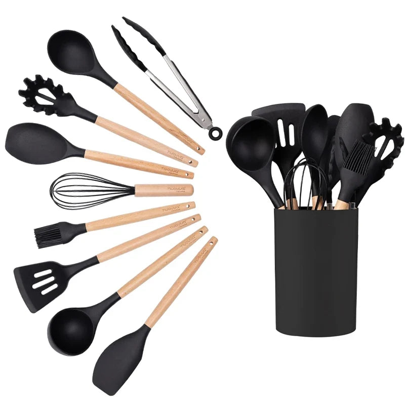 10-Piece Silicone Kitchen Utensil Set – Spatula, Ladle & More