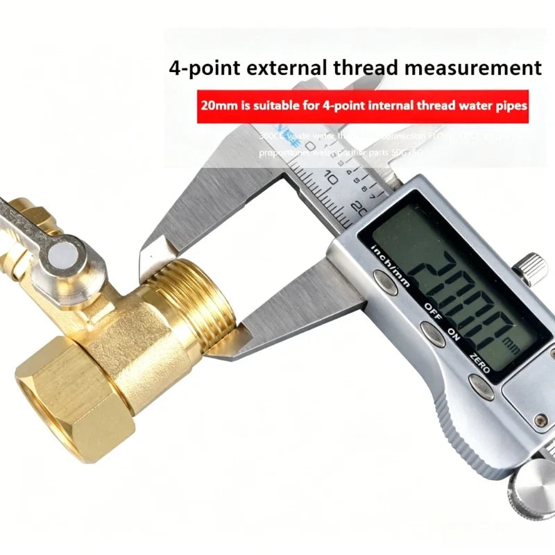 Brass Ball Valve 1/2" to 3/8" Faucet Connector Water Adapter