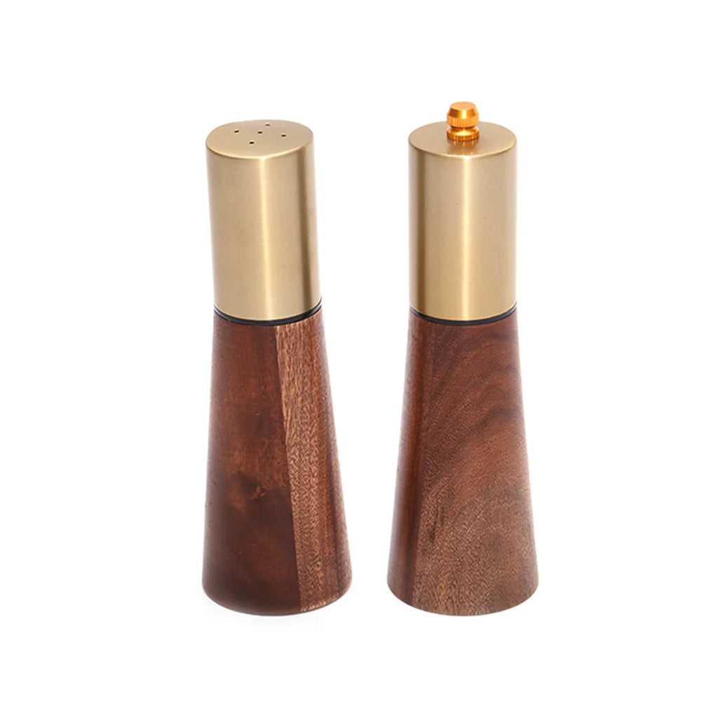 Salt Shaker Durable Wooden Pepper Grinder Hand Fill Ceramic Grinding