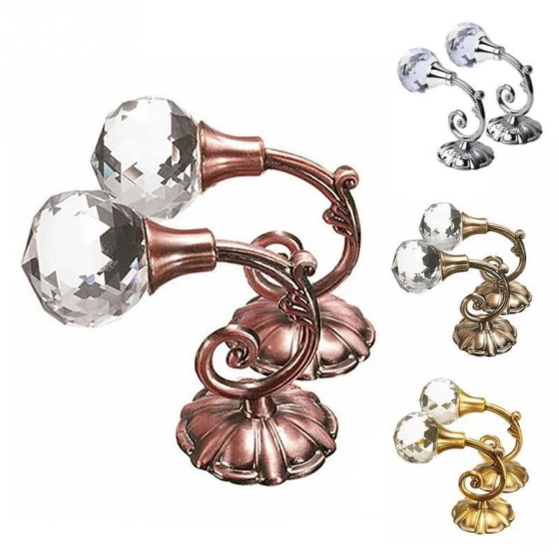 Crystal Curtain Tie Back Hooks Wall Mounted – 2 Pack