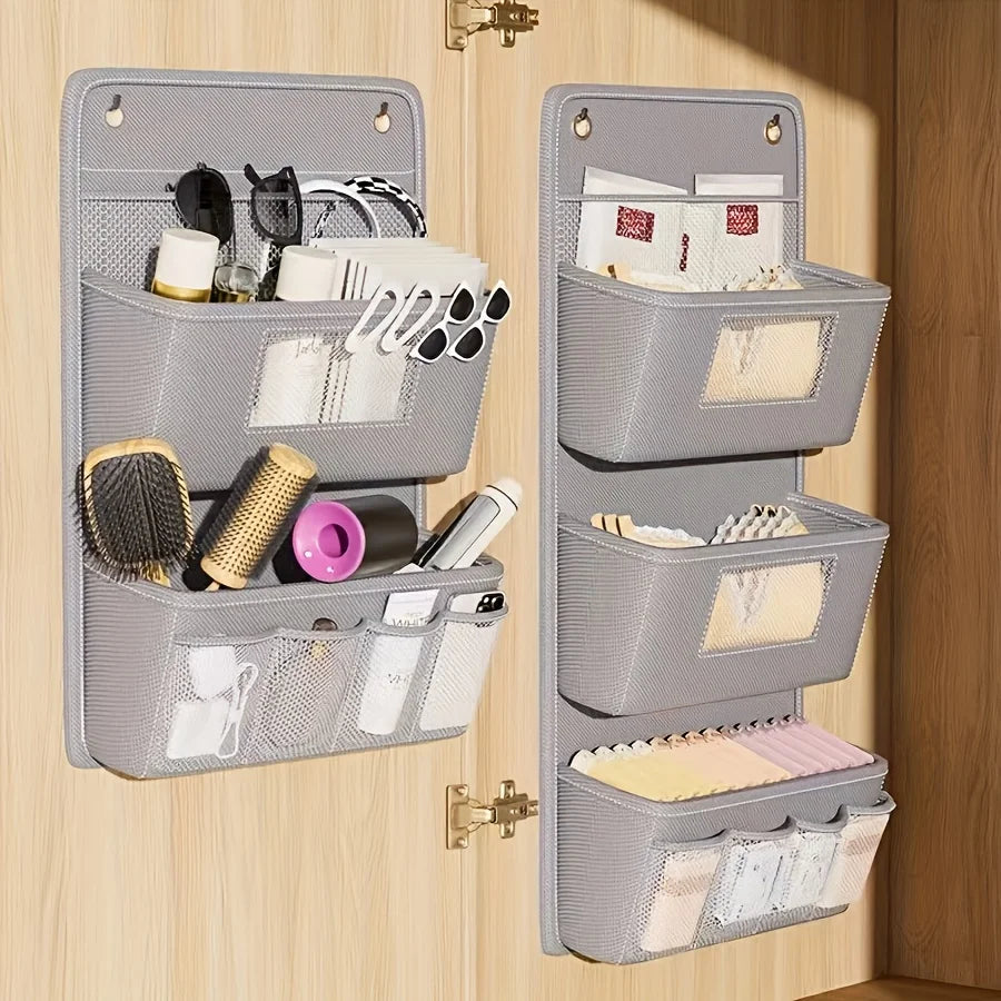 Versatile Gray Wall-mounted Storage Organizer Multi-compartment