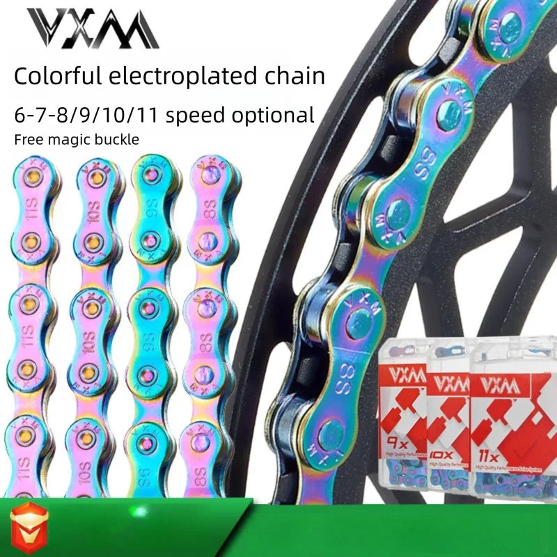 Ultralight Colorful Bike Chain 8/9/10/11 Speed Anti-Rust 116L MTB