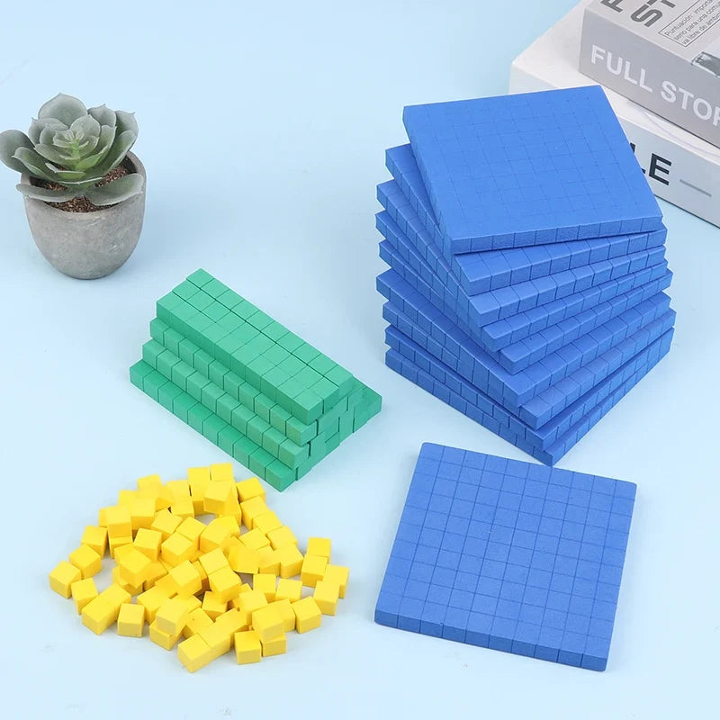 130 Pcs Base Ten Blocks – Math Place Value Manipulatives Set