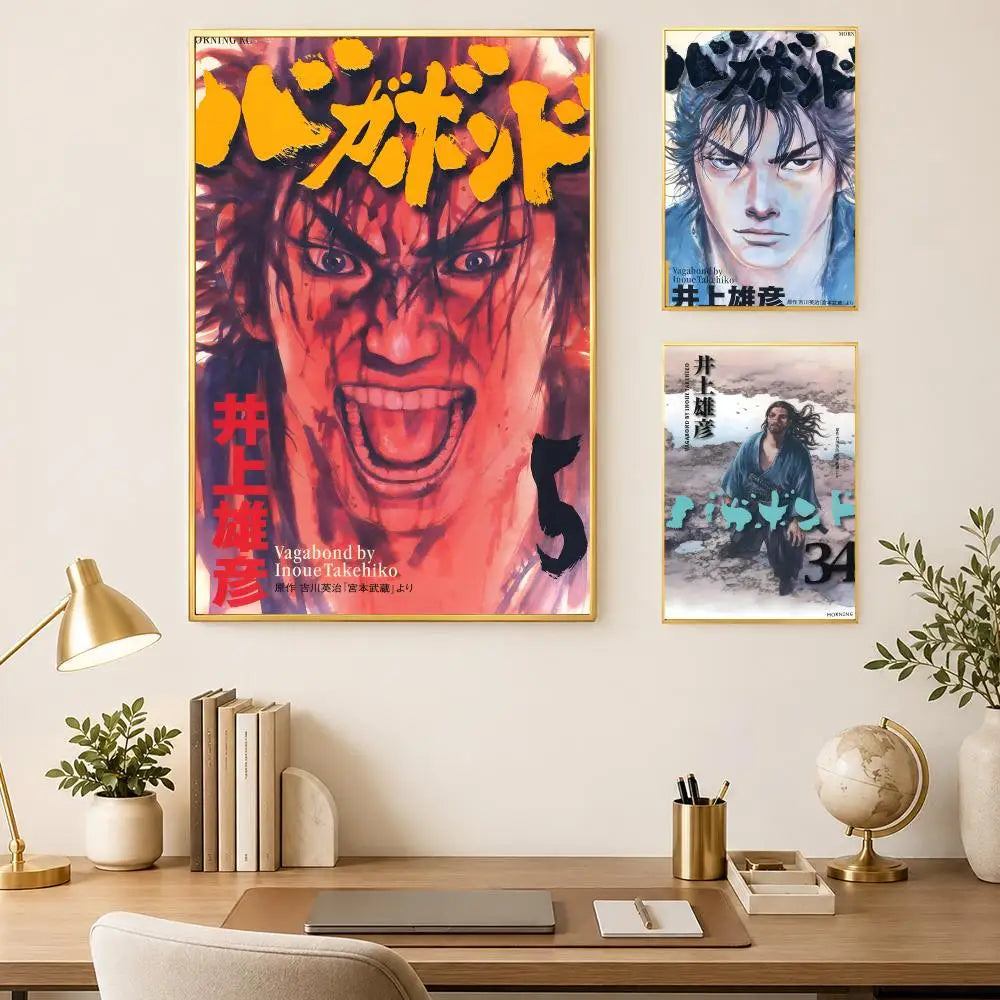Vagabond Manga Wall Poster – Self-Stick HD Waterproof Art Print