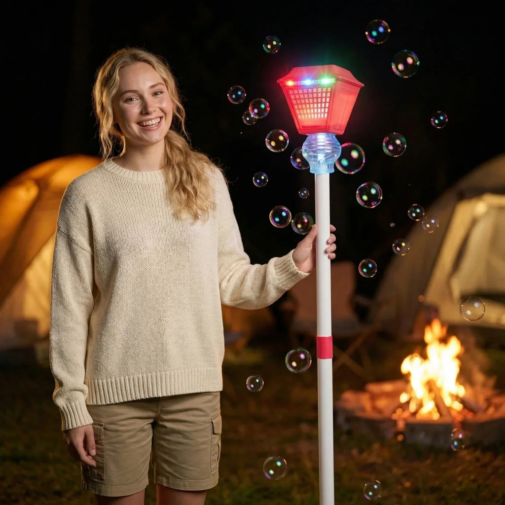 Street Lamp LED Bubble Machine – Electric Outdoor Party Toy