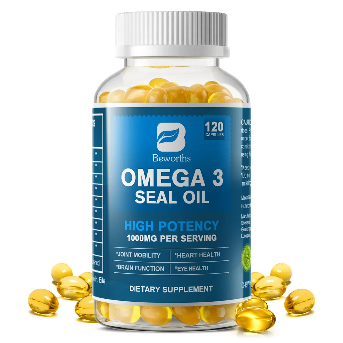 BEWORTHS Seal Oil Capsules Omega-3 DHA EPA DPA – 120 Count