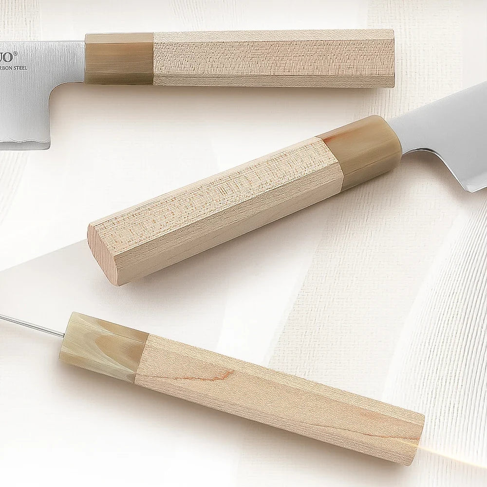 XINZUO 7" Nakiri Knife Aogami No.2 Carbon Steel | Octagonal Handle