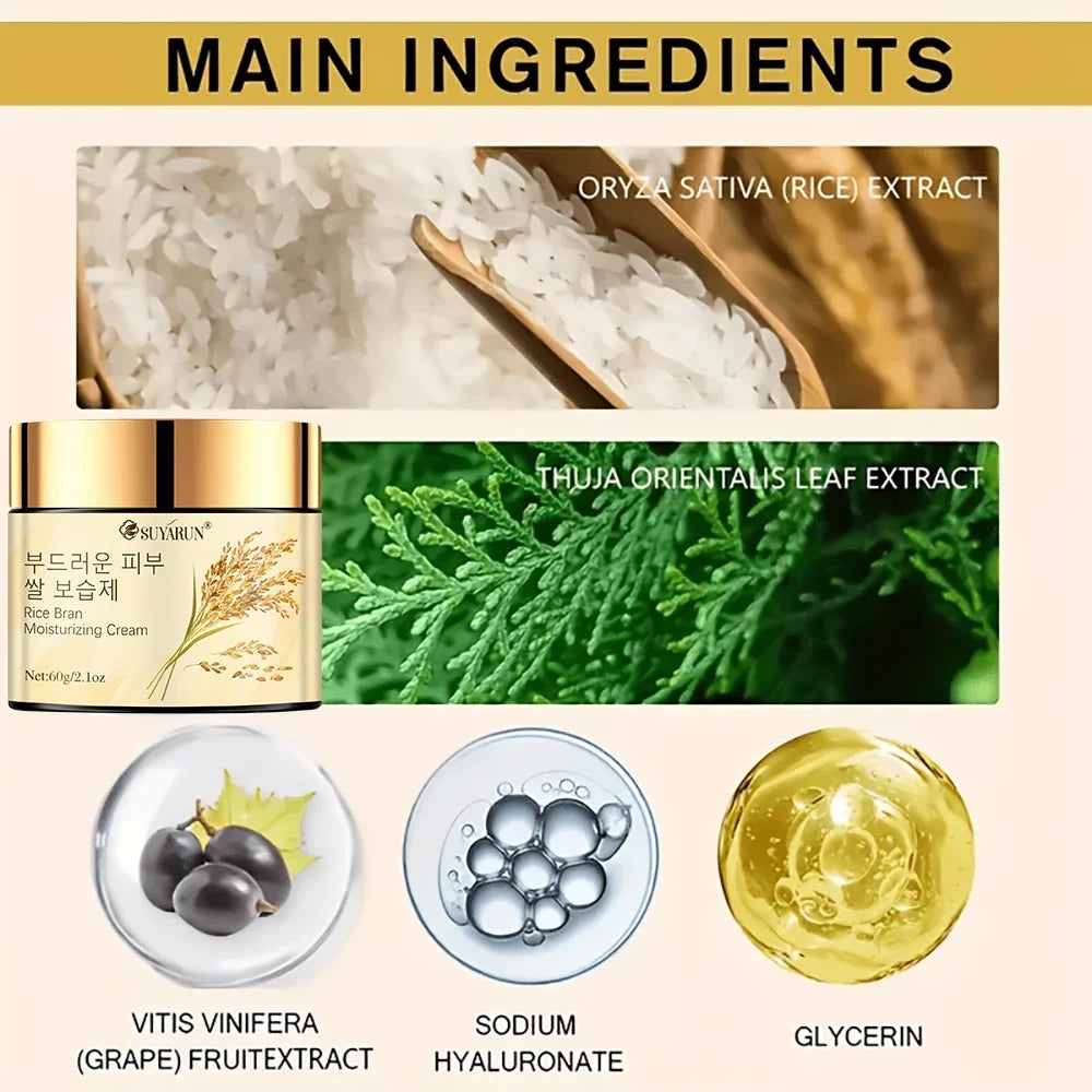 SUYARUN Rice Extract Face Cream – 24H Hydrating & Brightening