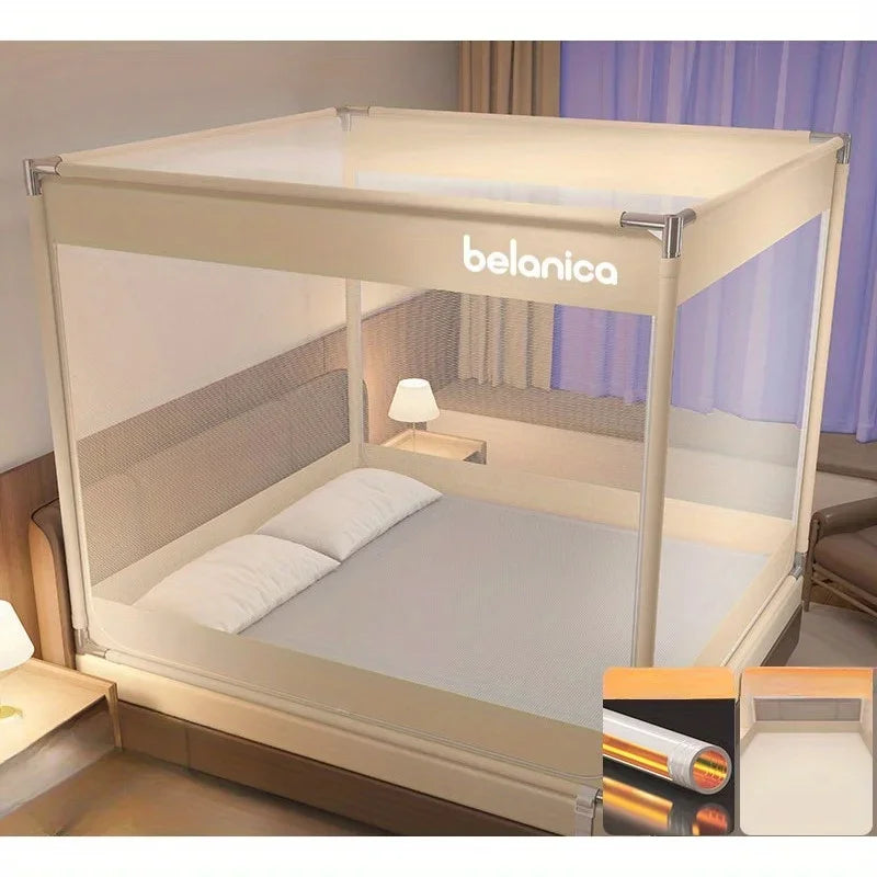 Yurt Mosquito Net for Bed – Anti-Drop Full-Bottom Canopy