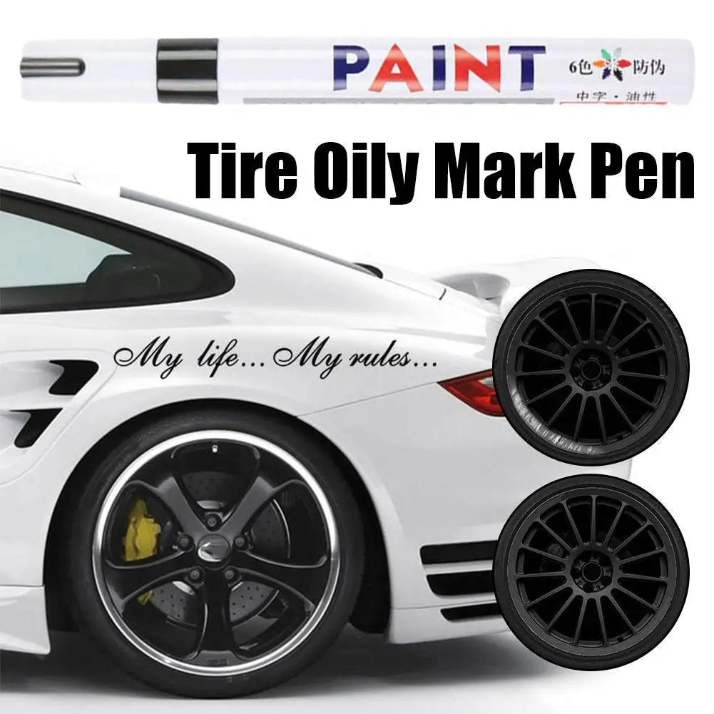 Waterproof Cars Wheel Tire Oily Mark Pen Auto Rubber Tyre Paint Cd