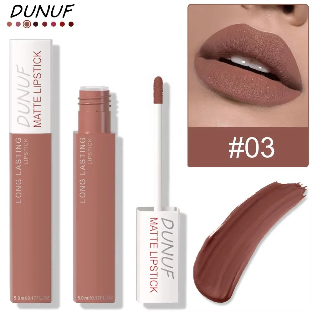 DUNUF Matte Lip Gloss – Waterproof, Long-Lasting, Non-Stick